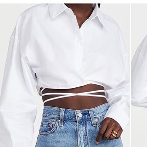 The Lioness hideaway cropped button down